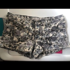 Denim floral shorts